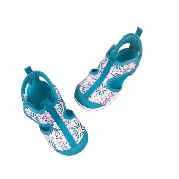 Lands End Teal Velcro closed toe sandals sneakers Size 10M Toddler - Picture 6 of 9